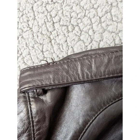 Vintage Members Only Leather Bomber Jacket Mens 42 Brown Brick Motorcycle Zip